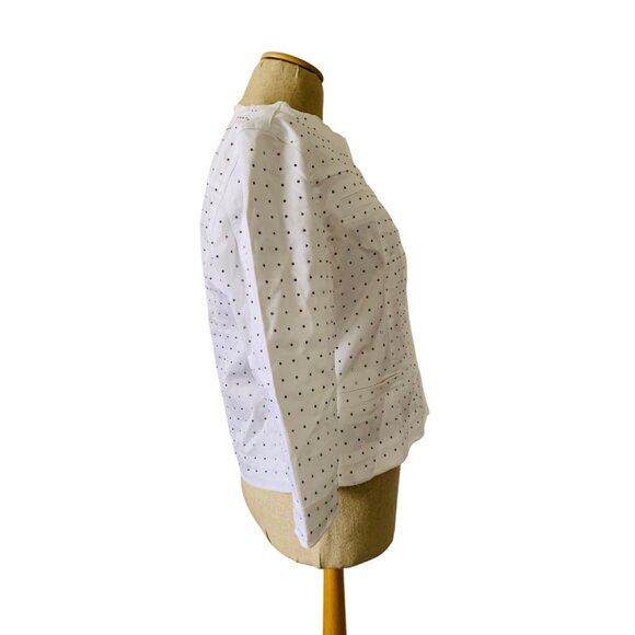 Lulu B Small White Women's Studded Jacket - Picture 2 of 11